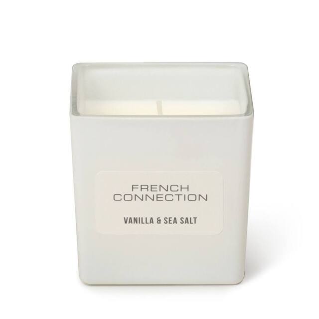 French Connection Vanilla & Sea Salt White Glass Candle 190g - Single Wick Scented - image 1
