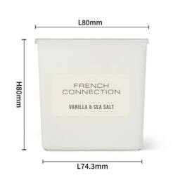 French Connection Vanilla & Sea Salt White Glass Candle 190g - Single Wick Scented - thumbnail 2