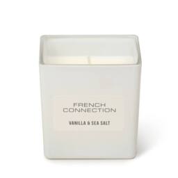 French Connection Vanilla & Sea Salt White Glass Candle 190g - Single Wick Scented - thumbnail 1