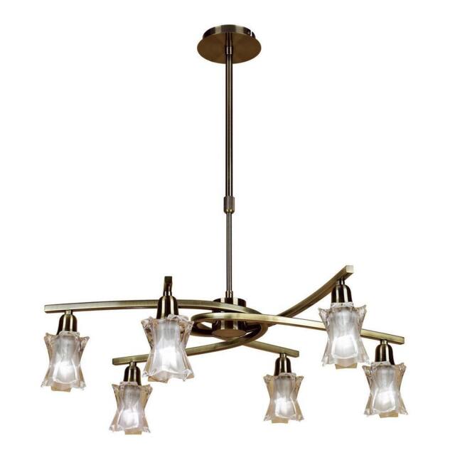 Netlighting Alaska Pendant Convertible To Semi Flush 6 Light L1SGU10 Antique Brass in Copper - image 1