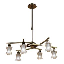 Netlighting Alaska Pendant Convertible To Semi Flush 6 Light L1SGU10 Antique Brass in Copper - thumbnail 1