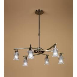 Netlighting Alaska Pendant Convertible To Semi Flush 6 Light L1SGU10 Antique Brass in Copper - thumbnail 2