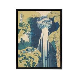 "Artery8 Hokusai Amida Waterfall Japanese Framed Canvas Wall Art Print - Size: W24"" x H32""" - thumbnail 1