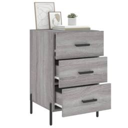 Berkfield Home Modern Bedside Cabinet Grey Sonoma 40x40x66 cm Engineered Wood - Size: 40 x 40 x 66 cm - thumbnail 4