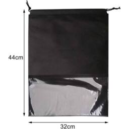 VOGREX 20pcs Non-woven Drawstring Shoe Bags, Travel Storage Pouches in Black - thumbnail 5