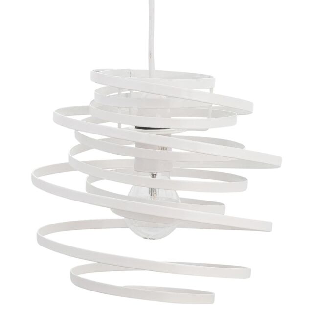 First Choice Lighting White Metal Swirl Easy Fit Light Shade - image 1