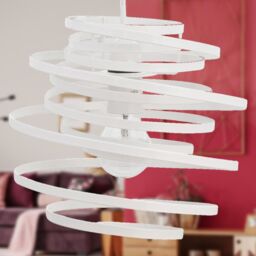 First Choice Lighting White Metal Swirl Easy Fit Light Shade - thumbnail 5