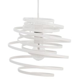 First Choice Lighting White Metal Swirl Easy Fit Light Shade - thumbnail 1