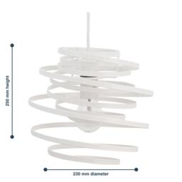 First Choice Lighting White Metal Swirl Easy Fit Light Shade - thumbnail 3