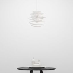 First Choice Lighting White Metal Swirl Easy Fit Light Shade - thumbnail 2