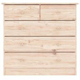 Berkfield Home Beautiful Chest of Drawers ALTA 77x35x73 cm Solid Wood Pine in Light Tan - Size: 77 x 35 x 73 cm - thumbnail 4