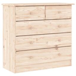 Berkfield Home Beautiful Chest of Drawers ALTA 77x35x73 cm Solid Wood Pine in Light Tan - Size: 77 x 35 x 73 cm - thumbnail 3