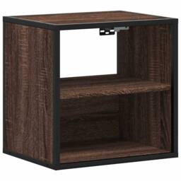 Berkfield Home Durable Wall-mounted Bedside Cabinets 2 pcs Brown Oak 40x31x39.5 cm - thumbnail 6