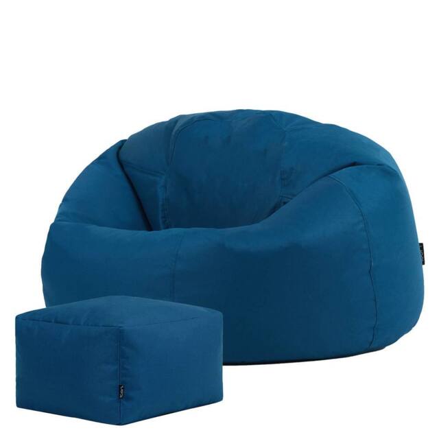 icon Classic Indoor Outdoor Bean Bag & Pouffe Navy Blue Bean Bag Chair in Teal - image 1