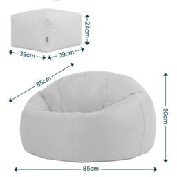 icon Classic Indoor Outdoor Bean Bag & Pouffe Navy Blue Bean Bag Chair in Teal - thumbnail 6