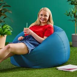 icon Classic Indoor Outdoor Bean Bag & Pouffe Navy Blue Bean Bag Chair in Teal - thumbnail 2