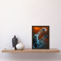 Artery8 NASA James Webb Telescope Ghostly Figures Pillars of Creation MIRI Image Artwork Framed Wall Art Print A4 in Brown - thumbnail 2