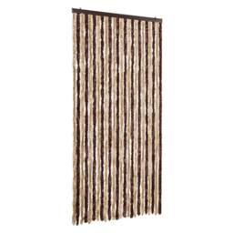 Berkfield Home Fly Curtain Beige & Light Brown 100x230 cm Chenille - thumbnail 1