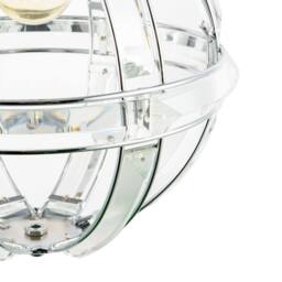 Happy Homewares Modern Designer Spherical Chrome & Clear Acrylic Pendant Light Shade in Silver - thumbnail 5