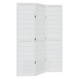 Berkfield Home Room Divider 3 Panels White Solid Wood Paulownia - thumbnail 2