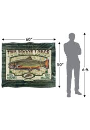 JQ Licensing Two Brook Lodge Sign Silky Touch Super Soft Throw Blanket 152 X 127 cm in White - thumbnail 5