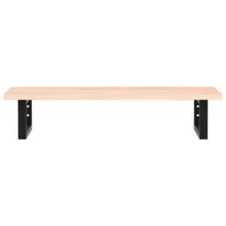 Berkfield Home Elegant Basin Shelf Wall Mounted Steel & Solid Wood Oak in Light Oak - thumbnail 4