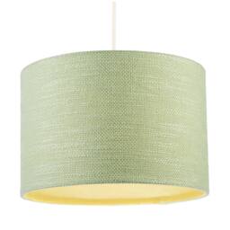 Happy Homewares Designer Bobbled & Textured Linen Lamp Shade in Emerald Mint Green - Size: 12 inches - thumbnail 2