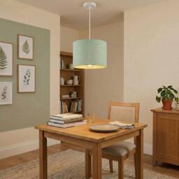Happy Homewares Designer Bobbled & Textured Linen Lamp Shade in Emerald Mint Green - Size: 12 inches - thumbnail 7
