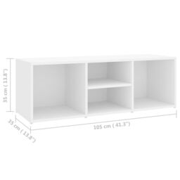 Berkfield Home Shoe Storage Bench White 105x35x35 cm Engineered Wood - Size: 105 x 35 x 35 cm - thumbnail 6