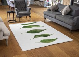 Benjamin Tate Design Selection Of Leaves Designer Rug in Natural - Size: Large - thumbnail 2