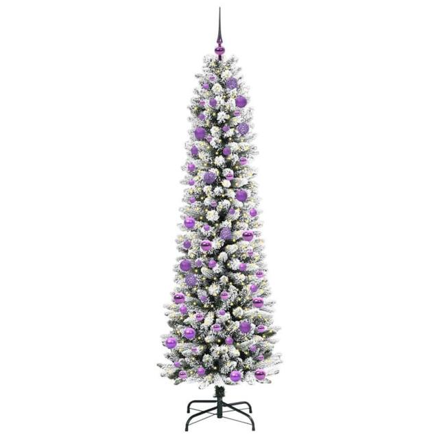 Berkfield Home Stunning Artificial Christmas Tree with 300 LEDs Green & white - image 1