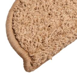 Berkfield Home Stair Mats 10 pcs 56x17x3 cm Beige - Size: Medium - thumbnail 6