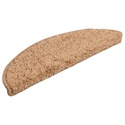Berkfield Home Stair Mats 10 pcs 56x17x3 cm Beige - Size: Medium - thumbnail 1