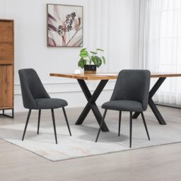 Artemis Home Set of 2 Morandi Fabric Dining Chairs - Set of 2 in Black - thumbnail 2
