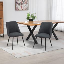 Artemis Home Set of 2 Morandi Fabric Dining Chairs - Set of 2 in Black