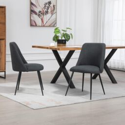 Artemis Home Set of 2 Morandi Fabric Dining Chairs - Set of 2 in Black - thumbnail 3