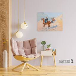 "Artery8 Frederic Remington Advance Guard Ambush Canvas Wall Art Print - Size: W18"" x H24""" - thumbnail 3