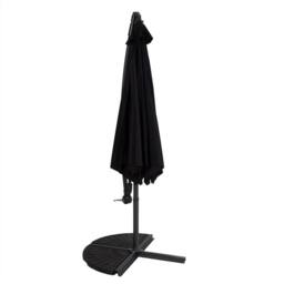 Charles Bentley 3m Hanging Banana Cantilever Patio Garden Umbrella in Black - thumbnail 4