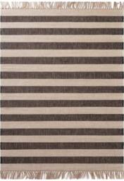 THE RUGS Handloom Jute Rug Playa Natural White Black Living Room Rug Striped - Size: 200 cm x 300 cm - thumbnail 6