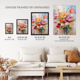 "Wee Blue Coo Wall Art Print Wildflower Explosion Bright Floral Living Room - Size: W24"" x H32""" - thumbnail 3