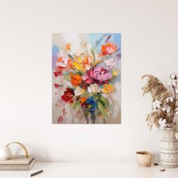 "Wee Blue Coo Wall Art Print Wildflower Explosion Bright Floral Living Room - Size: W24"" x H32""" - thumbnail 4