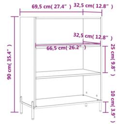 Berkfield Home Shelf Cabinet High Gloss White 69.5x32.5x90 cm Engineered Wood - thumbnail 9