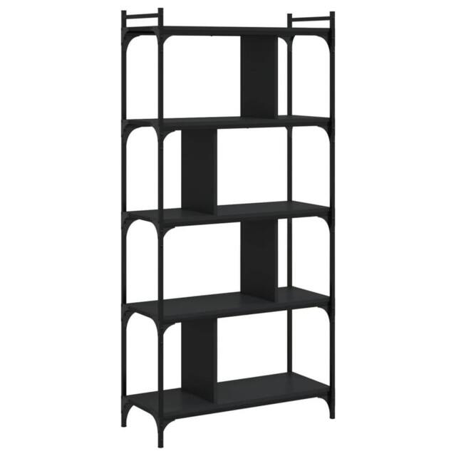 Berkfield Home Bookcase 5-Tier Black 76x32x158 cm Engineered Wood - Size: 76 x 32 x 158 cm - image 1