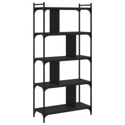 Berkfield Home Bookcase 5-Tier Black 76x32x158 cm Engineered Wood - Size: 76 x 32 x 158 cm - thumbnail 6