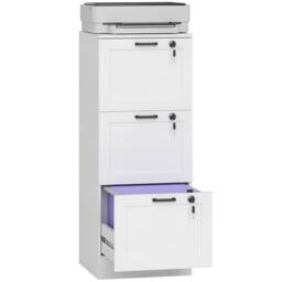 HOMCOM 3-Drawer File Cabinet, Lockable Filing Cabinet for A4 Letter, White - thumbnail 2
