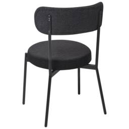 Wyld and Coco Black Bouclé Dining Chairs Set of 2 with Steel Legs - thumbnail 7