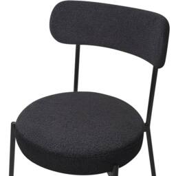 Wyld and Coco Black Bouclé Dining Chairs Set of 2 with Steel Legs - thumbnail 8