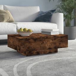 Berkfield Home Coffee Table Smoked Oak 90x60x31 cm Engineered Wood in Brown - Size: 90 x 60 x 31 cm - thumbnail 2