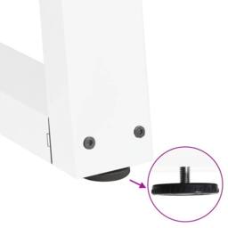 Berkfield Home Modern Dining Table Legs V-Shape 2 pcs White 100x(72-73.3) cm Steel - thumbnail 9