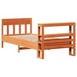 Berkfield Home Bed Frame without Mattress Wax Brown 100x200 cm Solid Wood Pine - thumbnail 6